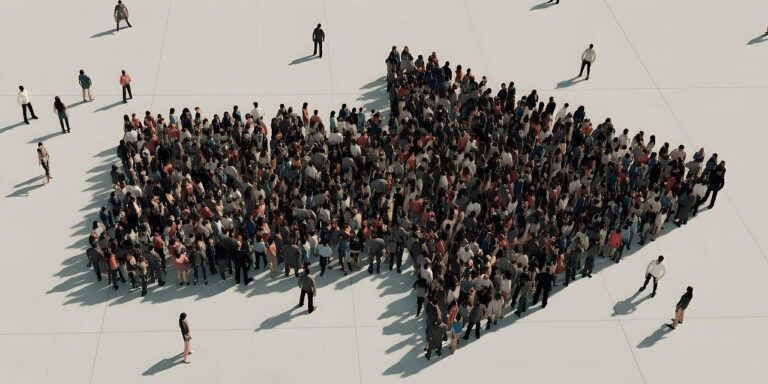 Imagem representando colaboração eficaz e trabalho cooperativo apontando para uma mesma direção e objetivos em comum.