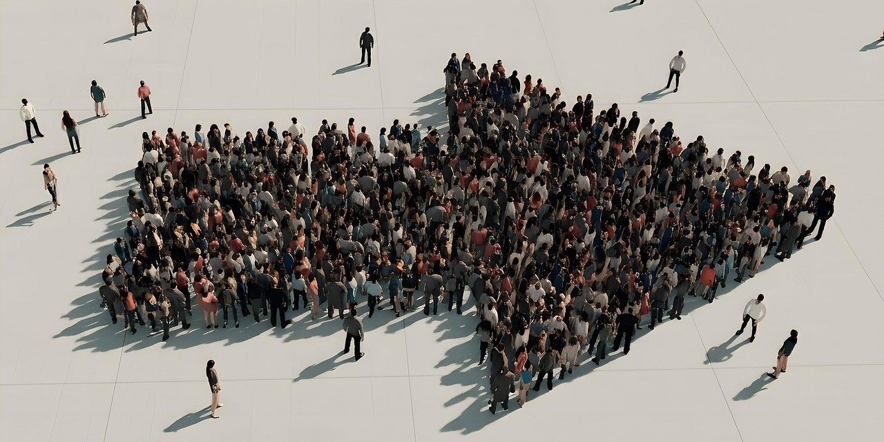 Imagem representando colaboração eficaz e trabalho cooperativo apontando para uma mesma direção e objetivos em comum.